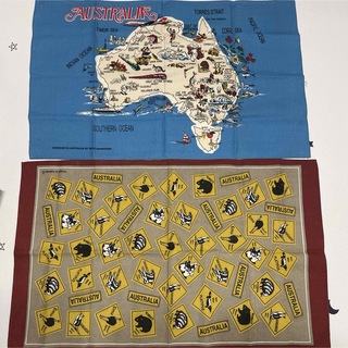 オーストラリア　飾り布　地図