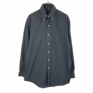 ブルックスブラザース(Brooks Brothers)のブルックスブラザーズ チェック 長袖 ボタンダウンシャツ S ネイビー系 Brooks Brothers メンズ 古着 【240423】(シャツ)