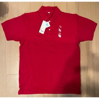 ユニクロ(UNIQLO)のUNIQLO ユニクロ　ドライカノコポロシャツ　レッド　ドット柄　メンズM(ポロシャツ)