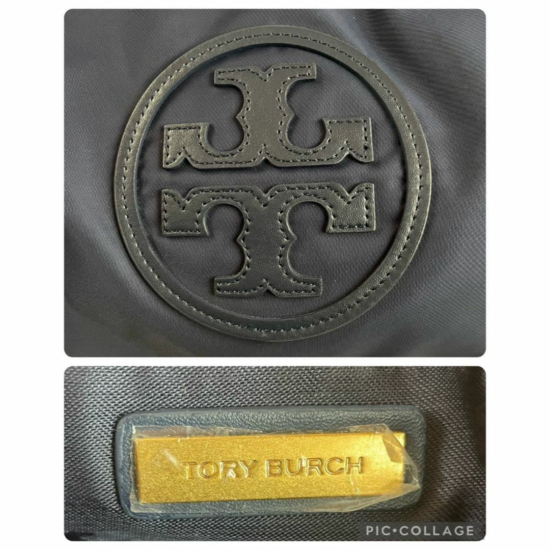 Tory Burch(トリーバーチ)の美品 トリーバーチ トートバッグ デカロゴ エラ レザー A4 マチ拡張 軽量 レディースのバッグ(トートバッグ)の商品写真