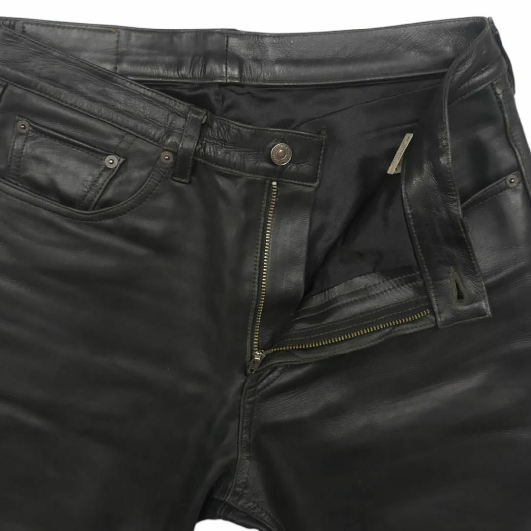 Levi's(リーバイス)のリーバイス505 レザーパンツ 本革 黒 W34 革パンツ 本皮 JJ894 メンズのパンツ(その他)の商品写真