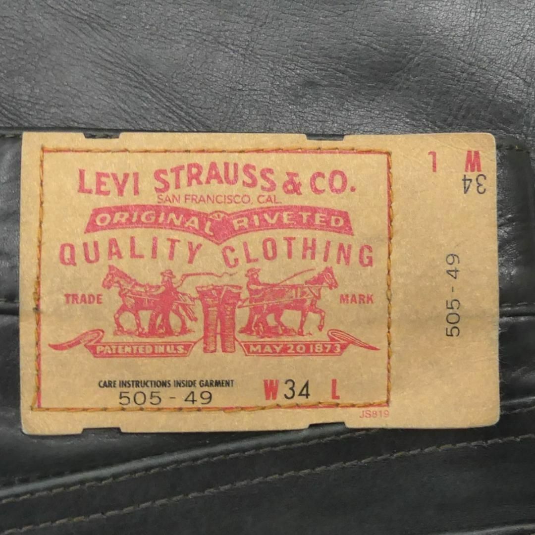 Levi's(リーバイス)のリーバイス505 レザーパンツ 本革 黒 W34 革パンツ 本皮 JJ894 メンズのパンツ(その他)の商品写真