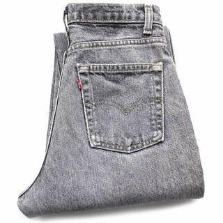 リーバイス(Levi's)の90s カナダ製 Levi'sリーバイス 先染め ブラック デニムパンツ フェード w28★SDP2567 アシッド ビンテージ ジーンズ テーパード バギー(デニム/ジーンズ)