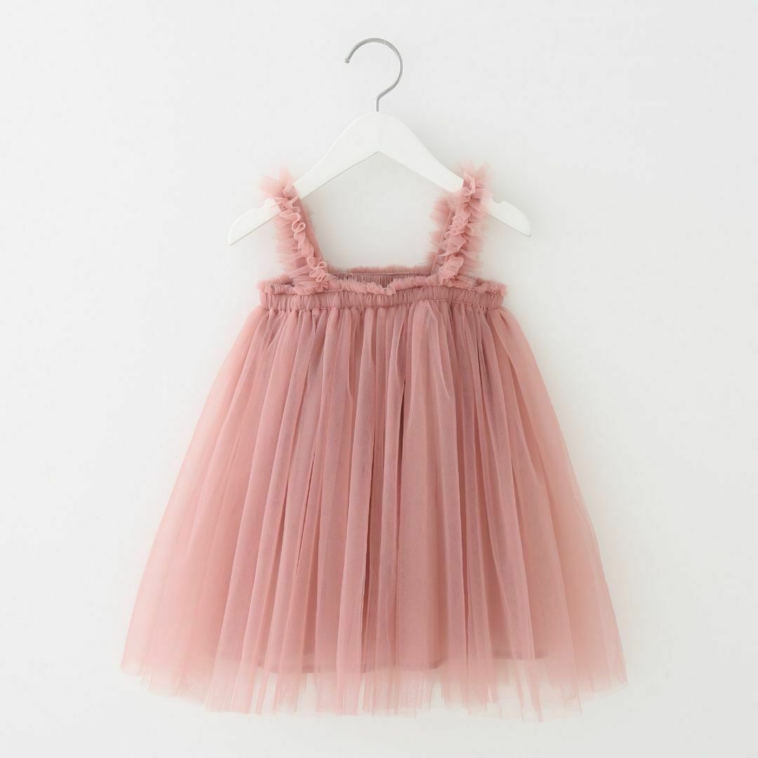 80 ワンピース　ベビードレス　ヘアバンド　セット　チュール　ピンク キッズ/ベビー/マタニティのベビー服(~85cm)(ワンピース)の商品写真