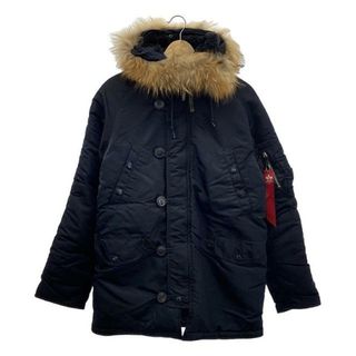 ALPHA INDUSTRIES - alpha industries / アルファ インダストリーズ | N-3B レザー切替 リアルファー ミリタリー フライトジャケット  | M | ネイビー | メンズ