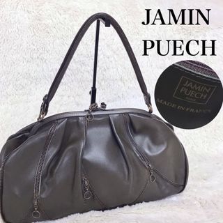 ジャマンピュエッシュ(JAMIN PUECH)の希少 美品 JAMIN PUECH オールレザー がま口 ハンドバッグ (ハンドバッグ)