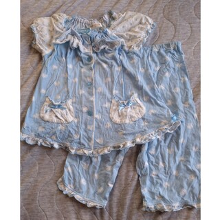 天使のしっぽ　水色系半袖パジャマ　130(パジャマ)