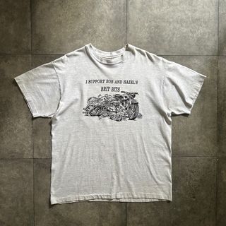 ヘインズ(Hanes)の90s Hanes ヘインズ tシャツ USA製 グレー L バイカー (Tシャツ/カットソー(半袖/袖なし))