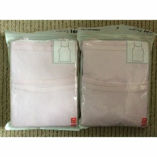 ユニクロ(UNIQLO)の【新品】　綿100％　ユニクロ　４枚　キャミソール　160　ピンク(下着)