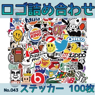 ロゴ詰め合わせ　ステッカー　100枚　No.043(スケートボード)