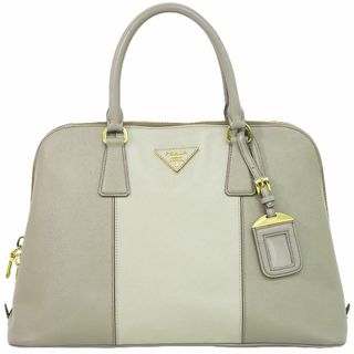 プラダ(PRADA)の本物 プラダ PRADA サフィアーノ レザー トートバッグ ハンドバッグ グレー Saffiano バッグ 中古(トートバッグ)