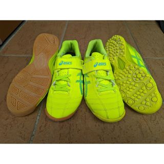 asics - サッカーキッズトレーニングシューズ　21.0cm アシックス　中履き外履きセット