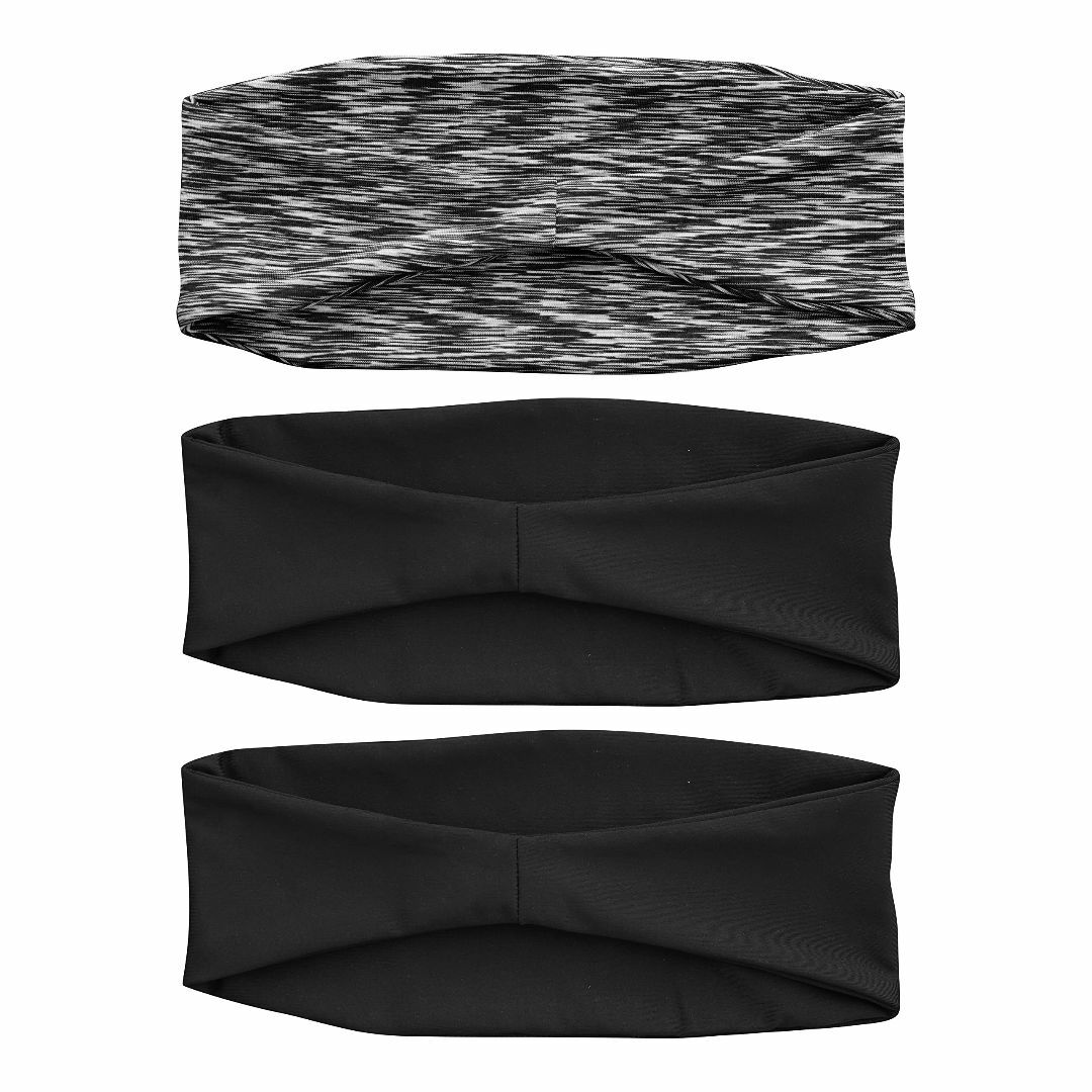 【色: Black+Black+Stripe Grey】BANDERN ヘアバン メンズのファッション小物(その他)の商品写真