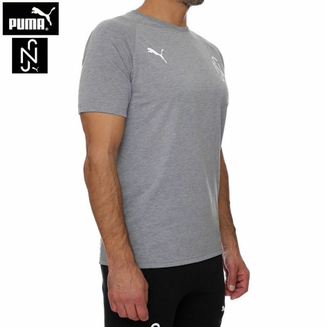 PUMA(プーマ)の★送料無料★UK直輸入★プーマ★ネイマール エボストライプ Tシャツ★灰杢/L★ スポーツ/アウトドアのサッカー/フットサル(ウェア)の商品写真