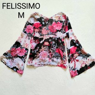 FELISSIMO - 花柄チュニック　M　トップス　シフォン生地　透け感有り　ダンス衣装