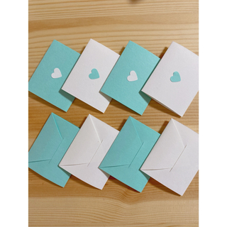 メッセージカード ミニカード 15枚 ティファニーブルー×白(カード/レター/ラッピング)