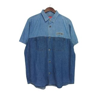 シュプリーム(Supreme)のシュプリーム Supreme ■ 19SS 【 2-Tone Denim Shirt 】 フロント ロゴ ツートーン デニム 半袖 シャツ w18618(シャツ)