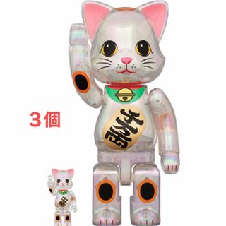 MEDICOM TOY - NY@BRICK 招き猫 千万両 透明メッキ 100%&400% 3個セット