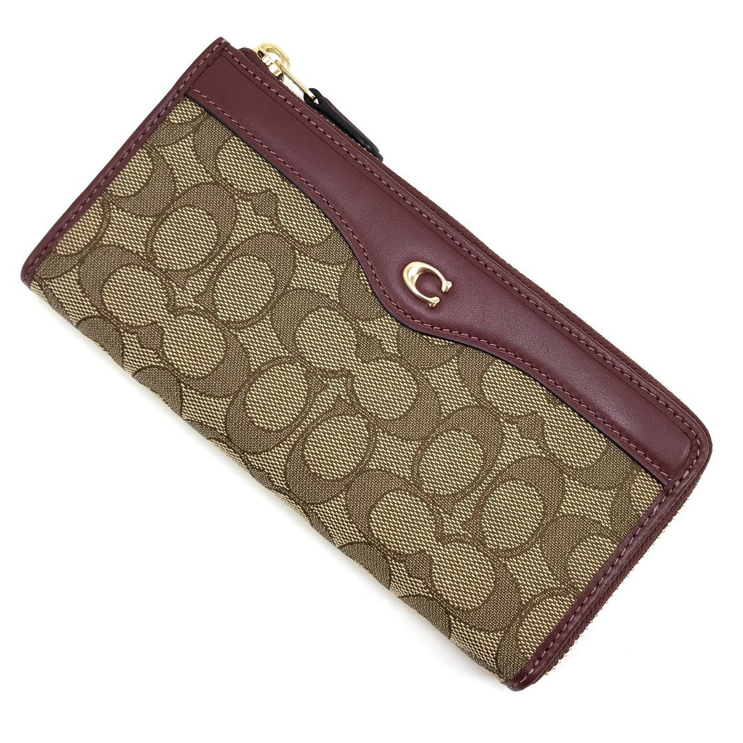 COACH(コーチ)の$$ COACH コーチ 長財布 シグネチャー ジャカード ジップウォレット F34790 ブラウン レディースのファッション小物(財布)の商品写真