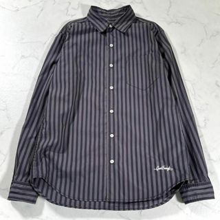 GOODENOUGH - 【良品】GOODENOUGH グッドイナフ　バッグプリント　ストライプ長袖シャツ