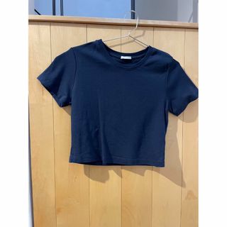 ジーユー(GU)の【美品】GU コットンミニT ネイビー(Tシャツ(半袖/袖なし))