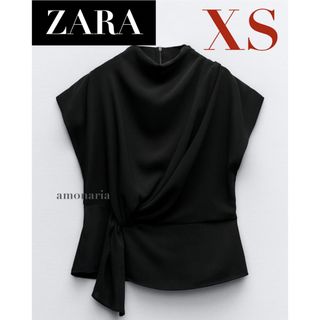 ザラ(ZARA)の【新品】ZARA ギャザートップス　ギャザーブラウス　ブラウス　トップス　シャツ(シャツ/ブラウス(半袖/袖なし))