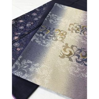 相良刺繍の付下げ　正絹　手織り紬(着物)