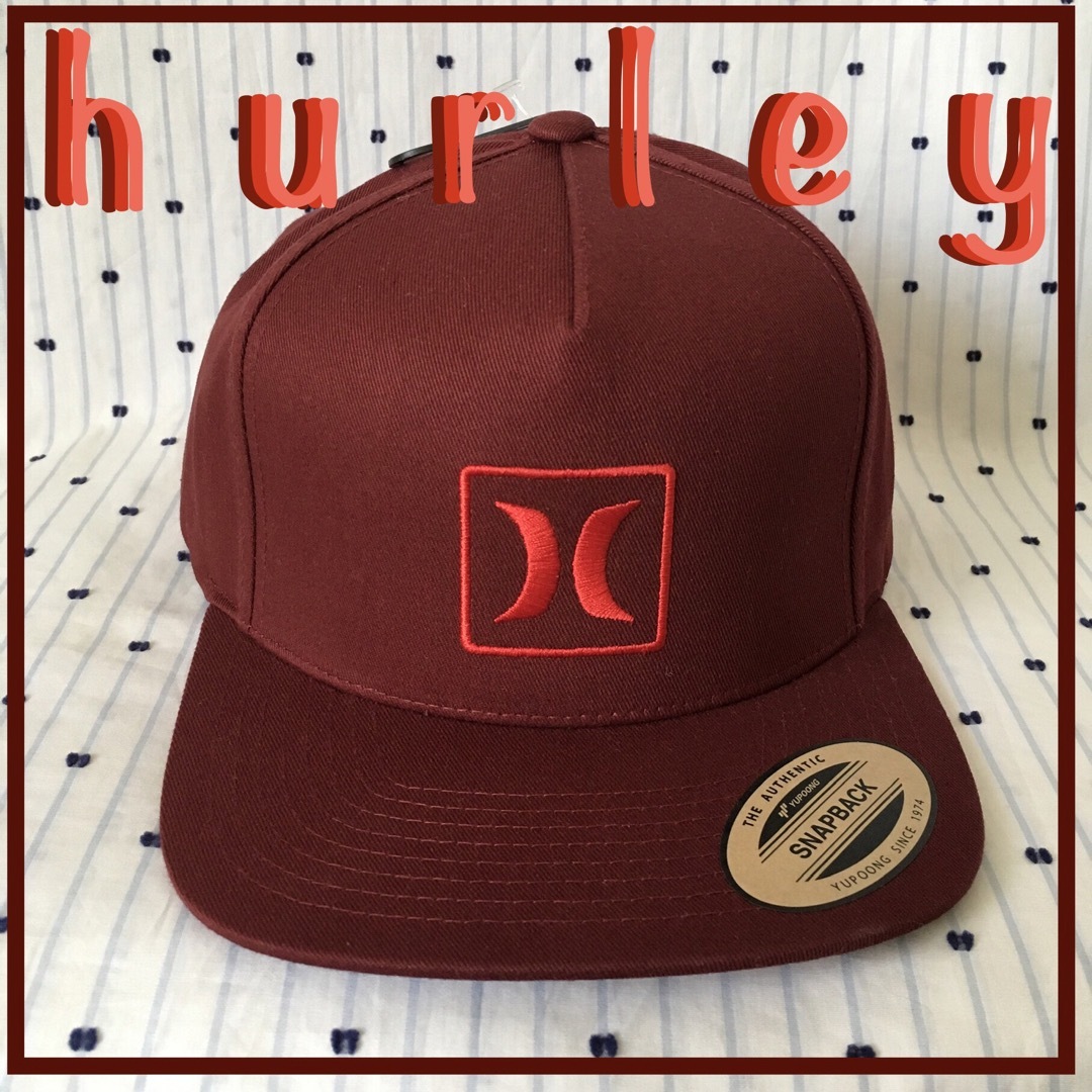 Hurley(ハーレー)のＨＵＲＬＥＹハーレーUS限定スナップバックアイコンキャップ帽子wine1点物 スポーツ/アウトドアのスポーツ/アウトドア その他(サーフィン)の商品写真