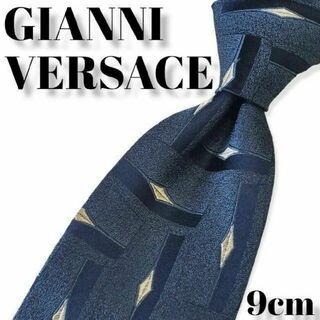 Gianni Versace - 【新入荷】GIANNI VERSACE　ハイブランドネクタイ　光沢　青　メンズ