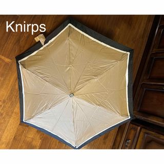 クニルプス(Knirps)の折りたたみ傘　 Knirps クニルプス ベージュ×ブラック (傘)