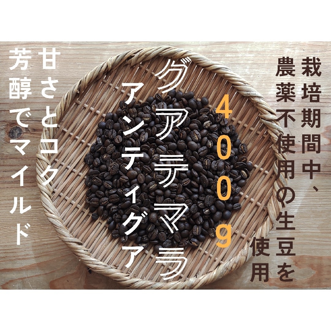 スペシャルティコーヒー　グアテマラ　アンティグア　自家焙煎コーヒー豆　400g 食品/飲料/酒の飲料(コーヒー)の商品写真