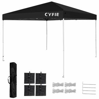 【色: ブラック】CYFIE タープテント ワンタッチタープテント 3m×3m (テント/タープ)