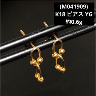 (M041909)K18 ピアス YG 750 18金 アクセサリー 両耳(ピアス)