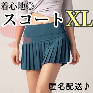 速乾【XL】グリーン　テニス スコート 海外 オシャレ 両サイドポケット　ウェア(ウェア)