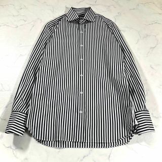 トムフォード(TOM FORD)の【極美品】TOM FORD トムフォード　ホリゾンタルカラー　ストライプシャツ(Tシャツ/カットソー(七分/長袖))