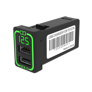 トヨタ Aタイプ  QC3.0 急速充電対応 USBポート カプラー グリーン(汎用パーツ)