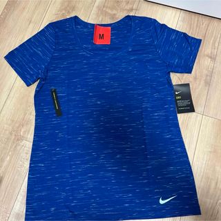 ナイキ(NIKE)の新品　ナイキ　レディース　Tシャツ　ジムウェア　ブルー　Mサイズ(Tシャツ(半袖/袖なし))