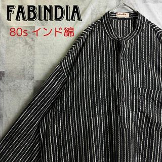 ヴィンテージ(VINTAGE)の80s ヴィンテージ fabindia インド綿 ロングシャツ ブラック 2XL(シャツ)