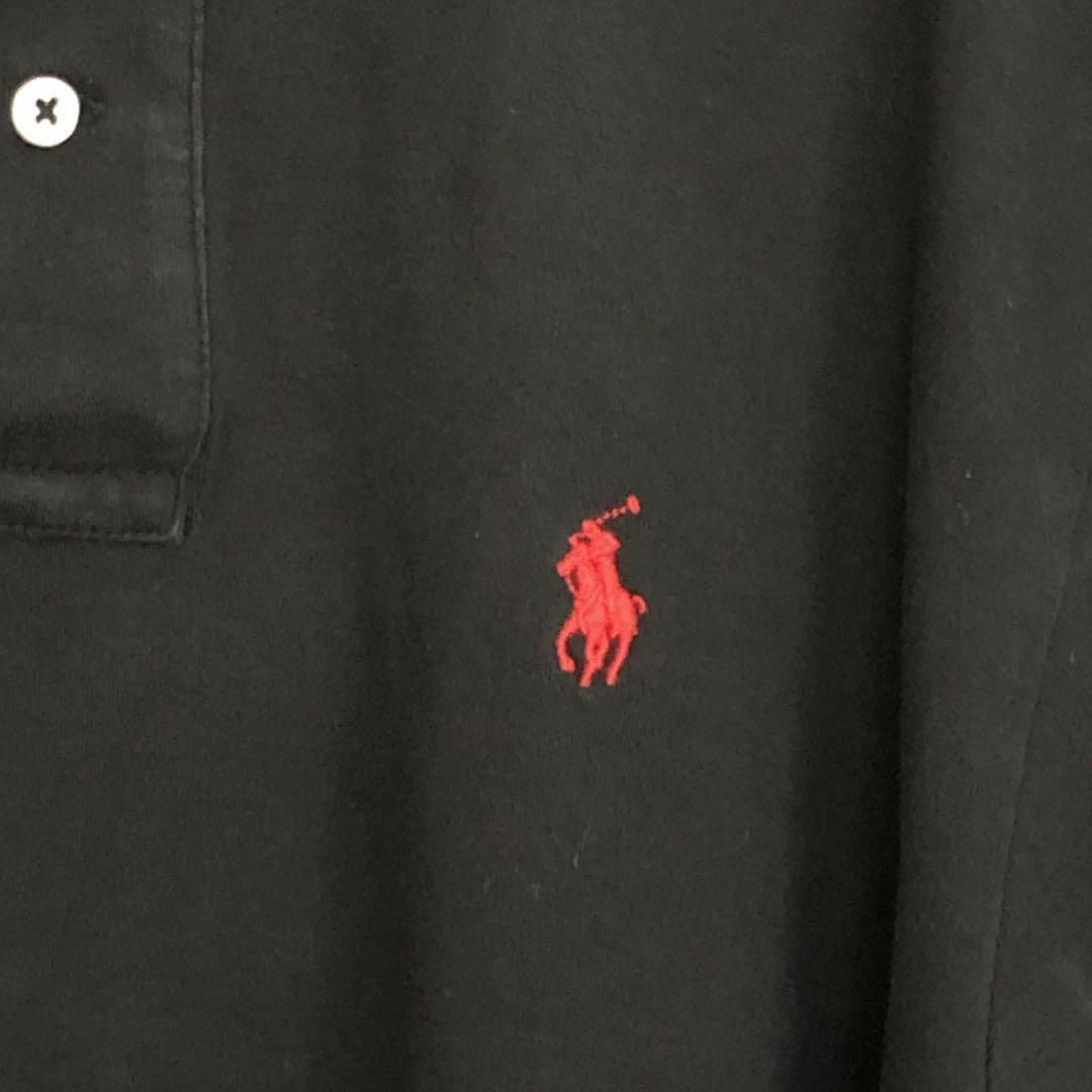 POLO RALPH LAUREN(ポロラルフローレン)のラルフローレン　ポロシャツ　サイズＳ　黒ブラック　赤ポニー刺繍　メンズ古着 メンズのトップス(ポロシャツ)の商品写真