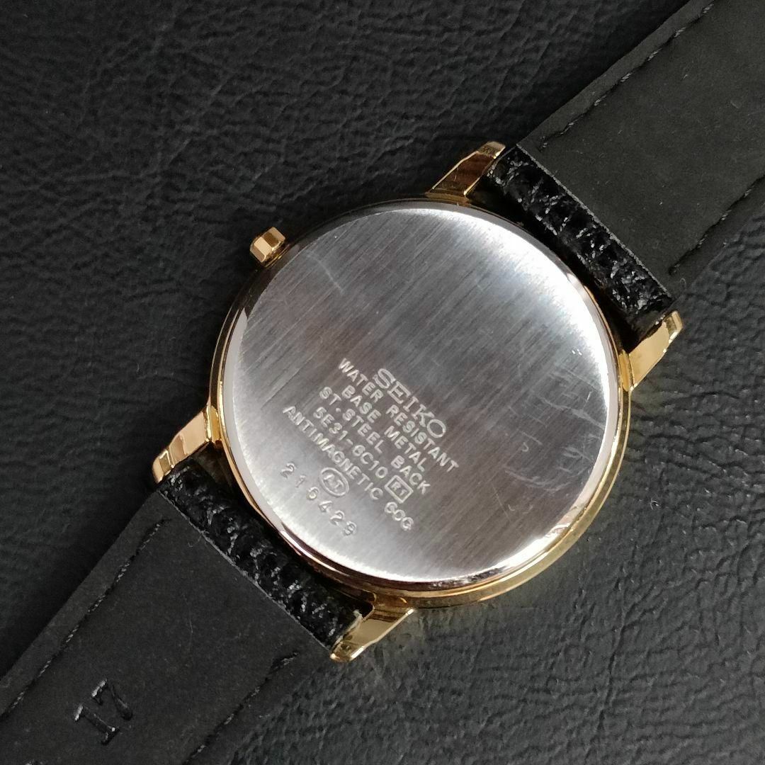 SEIKO(セイコー)の極美品【稼働品】SEIKOセイコードルチェ　ブラック　ゴールド　レザー　クォーツ メンズの時計(腕時計(アナログ))の商品写真