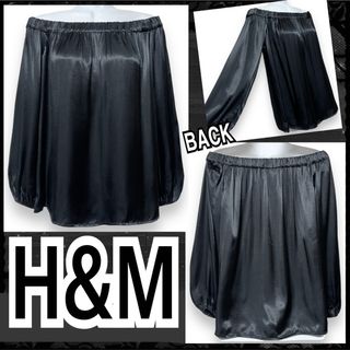 エイチアンドエム(H&M)の【新品/H&M】艶やか☆サテン素材オフショルカットソー(カットソー(長袖/七分))