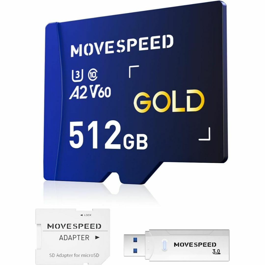 【サイズ:512GB】MOVE SPEED V60 マイクロsdカード 512G スマホ/家電/カメラのPC/タブレット(その他)の商品写真