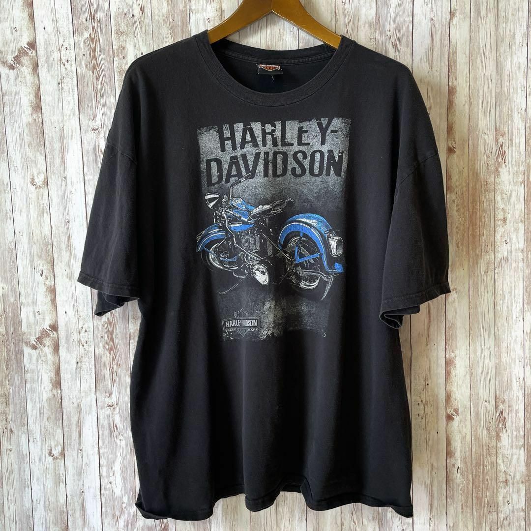 Harley Davidson(ハーレーダビッドソン)のハーレーダビッドソン　バーアンドシールドロゴ　黒ブラック　オーバーサイズ2ＸＬ メンズのトップス(Tシャツ/カットソー(半袖/袖なし))の商品写真