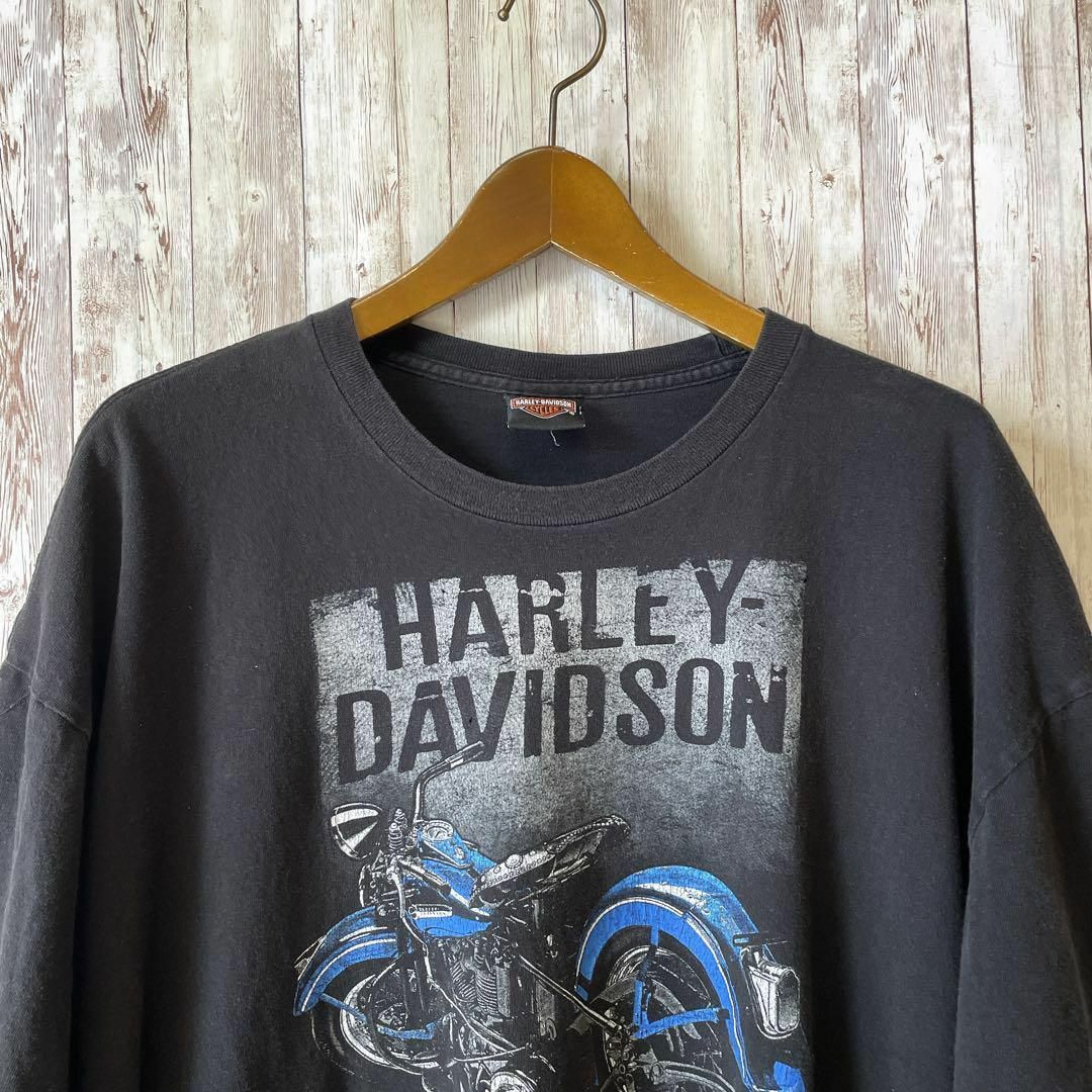 Harley Davidson(ハーレーダビッドソン)のハーレーダビッドソン　バーアンドシールドロゴ　黒ブラック　オーバーサイズ2ＸＬ メンズのトップス(Tシャツ/カットソー(半袖/袖なし))の商品写真