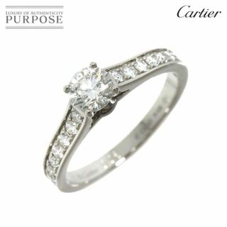 カルティエ(Cartier)のカルティエ Cartier ソリテール ダイヤ 0.36ct G/VS2/3EX #47 リング Pt プラチナ 指輪【証明書・鑑別書付き】VLP 90226652(リング(指輪))