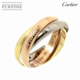 カルティエ(Cartier)のカルティエ Cartier トリニティ #56 リング MM ダイヤ 5P YG WG PG スリーゴールド 750 3連 指輪 VLP 90228188(リング(指輪))