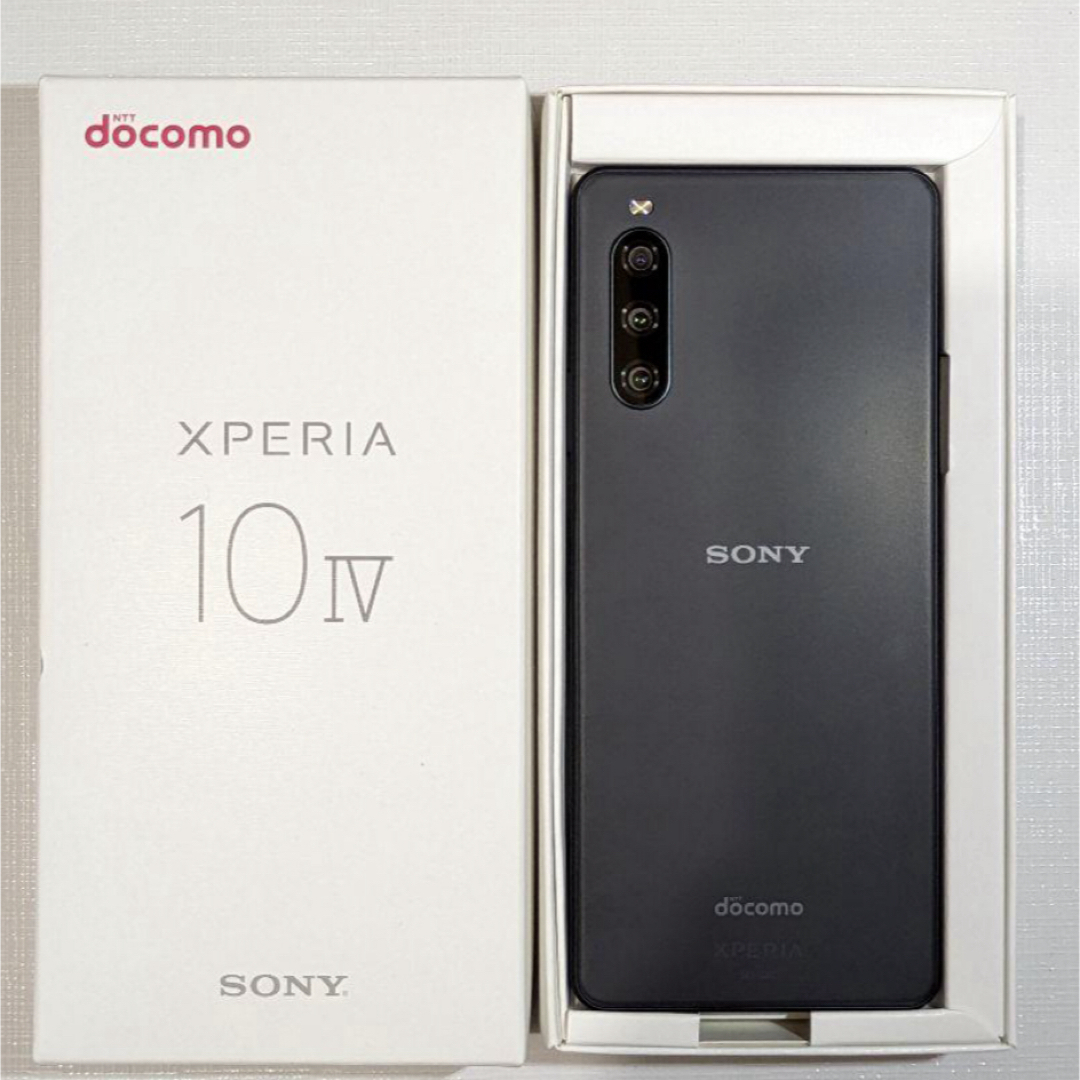 SONY(ソニー)の（新品）Xperia 10 IV ブラック 128 GB docomo スマホ/家電/カメラのスマートフォン/携帯電話(スマートフォン本体)の商品写真