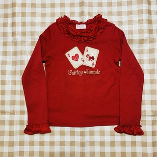 シャーリーテンプル(Shirley Temple)のシャーリーテンプル　トランプモチーフカットソー　長袖Tシャツ　130 アカ(Tシャツ/カットソー)