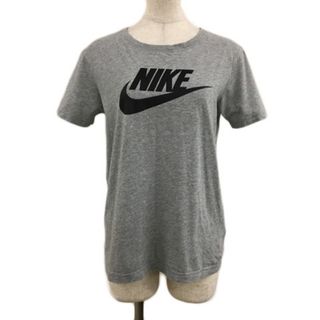 ナイキ(NIKE)のナイキ Tシャツ カットソー プルオーバー ロゴ 杢 半袖 M グレー 黒(Tシャツ(半袖/袖なし))