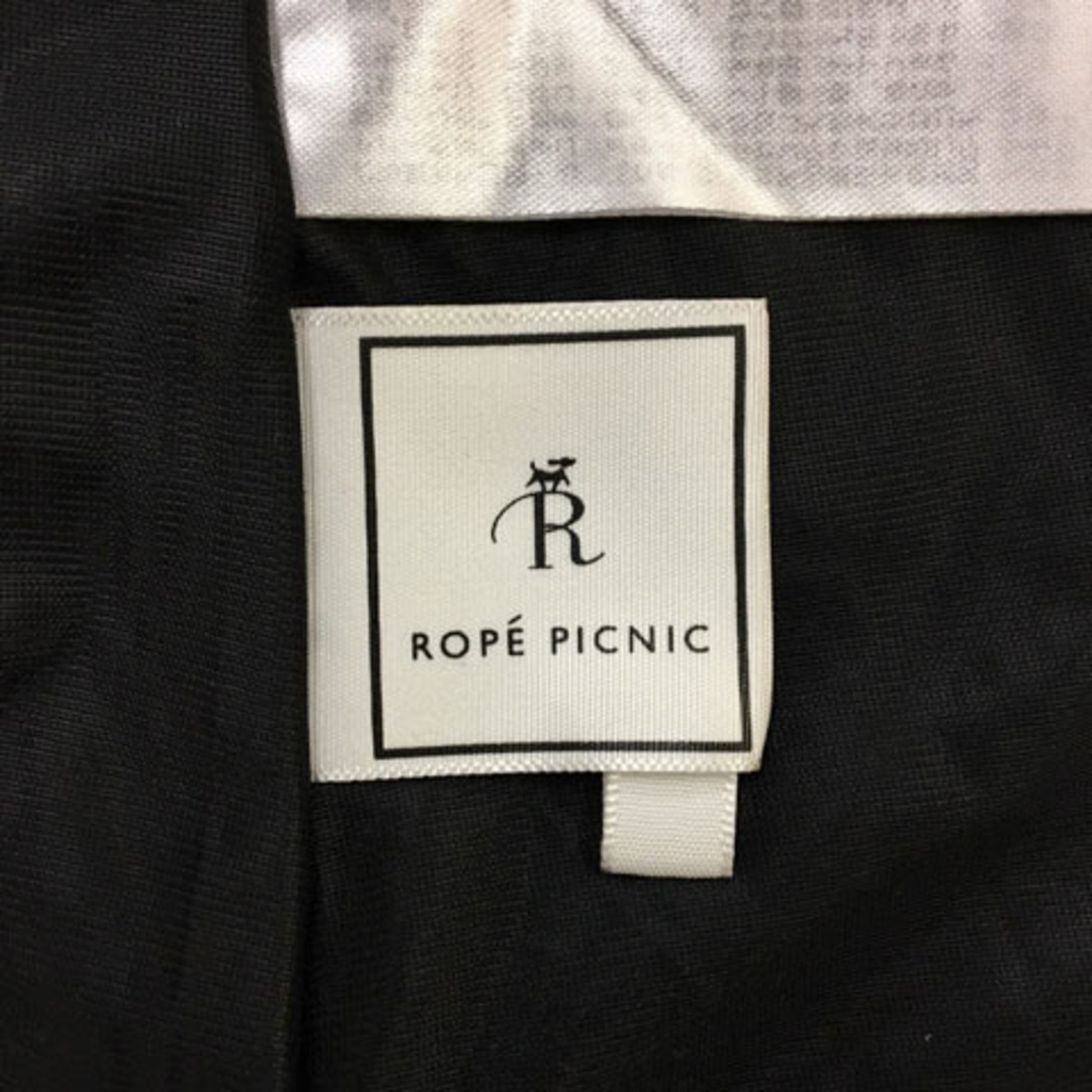 Rope' Picnic(ロペピクニック)のロペピクニック ワンピース フレア ロング ニット プリーツ 五分袖 38 黒 レディースのワンピース(ロングワンピース/マキシワンピース)の商品写真